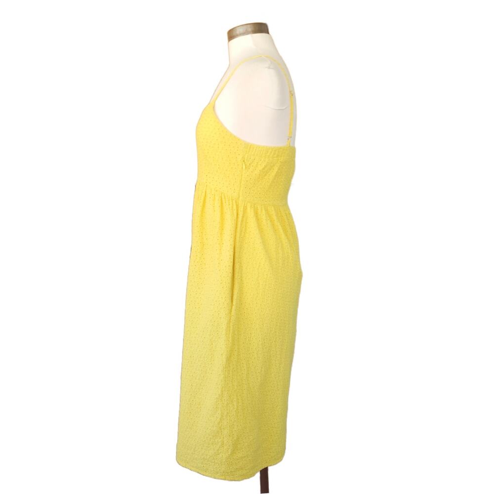 The Prairie Yellow Embroidered Eyelet Midi Dress Size 8 Summer Sundress Cottage - Picture 4 of 11